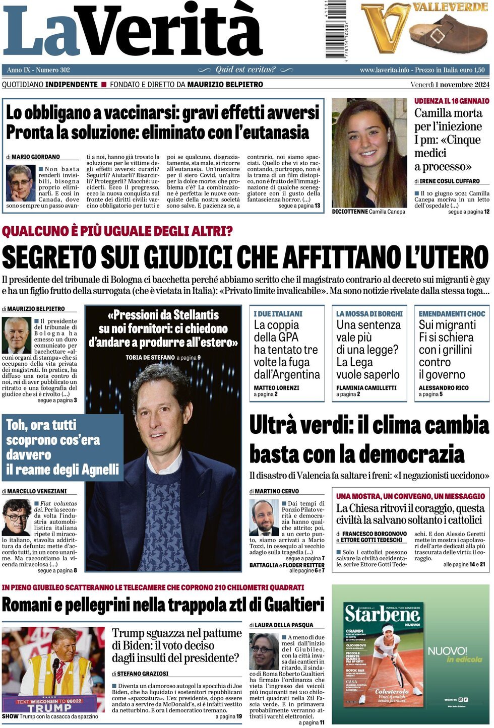 Prima-pagina-la-verita-edizione-di-oggi-01-11-2024