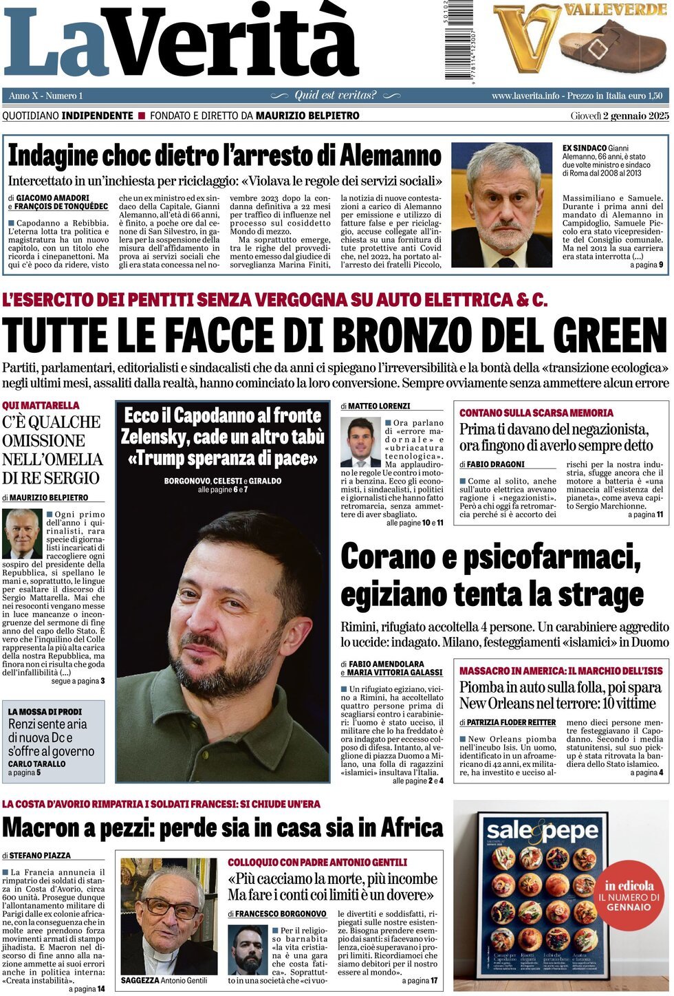 Prima-pagina-la-verita-edizione-di-oggi-02-01-2025