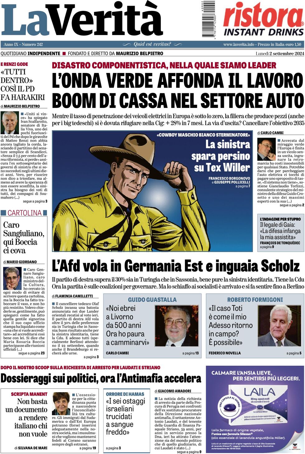 Prima-pagina-la-verita-edizione-di-oggi-02-09-2024