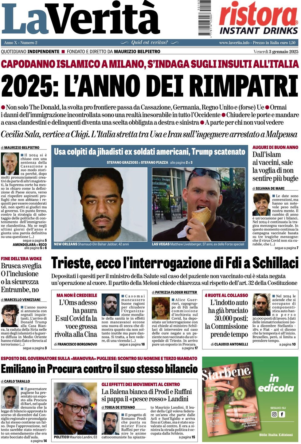 Prima-pagina-la-verita-edizione-di-oggi-03-01-2025