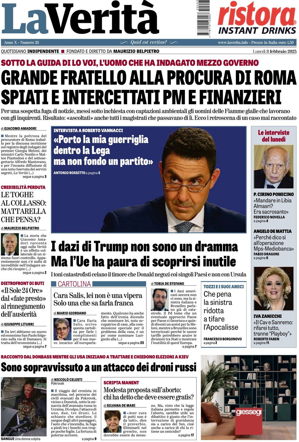 Prima-pagina-la-verita-edizione-di-oggi-03-02-2025