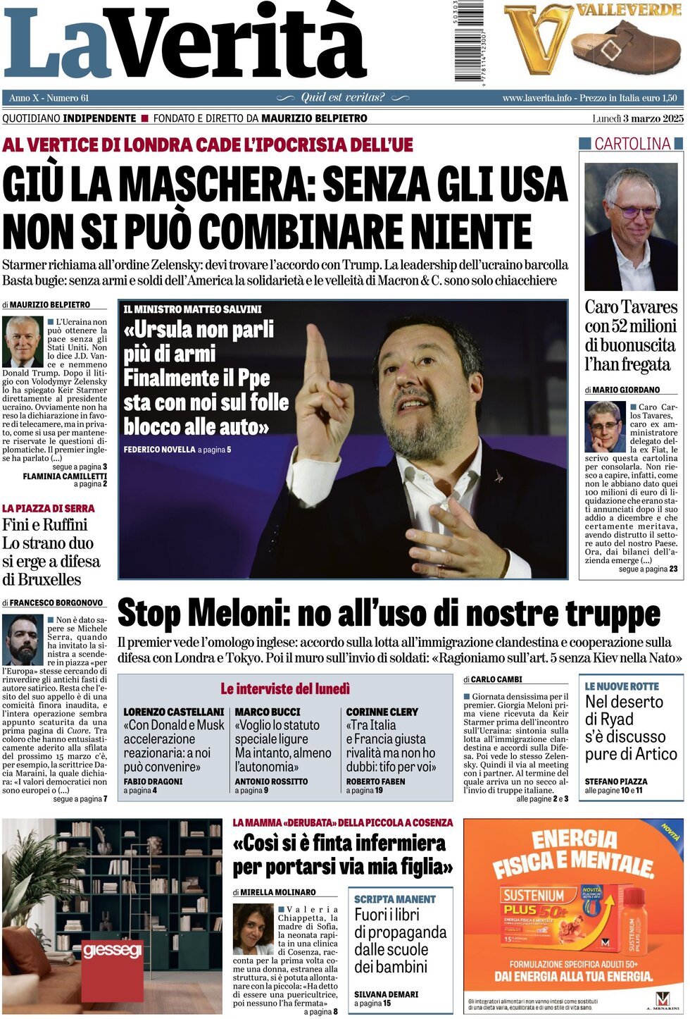 Prima-pagina-la-verita-edizione-di-oggi-03-03-2025