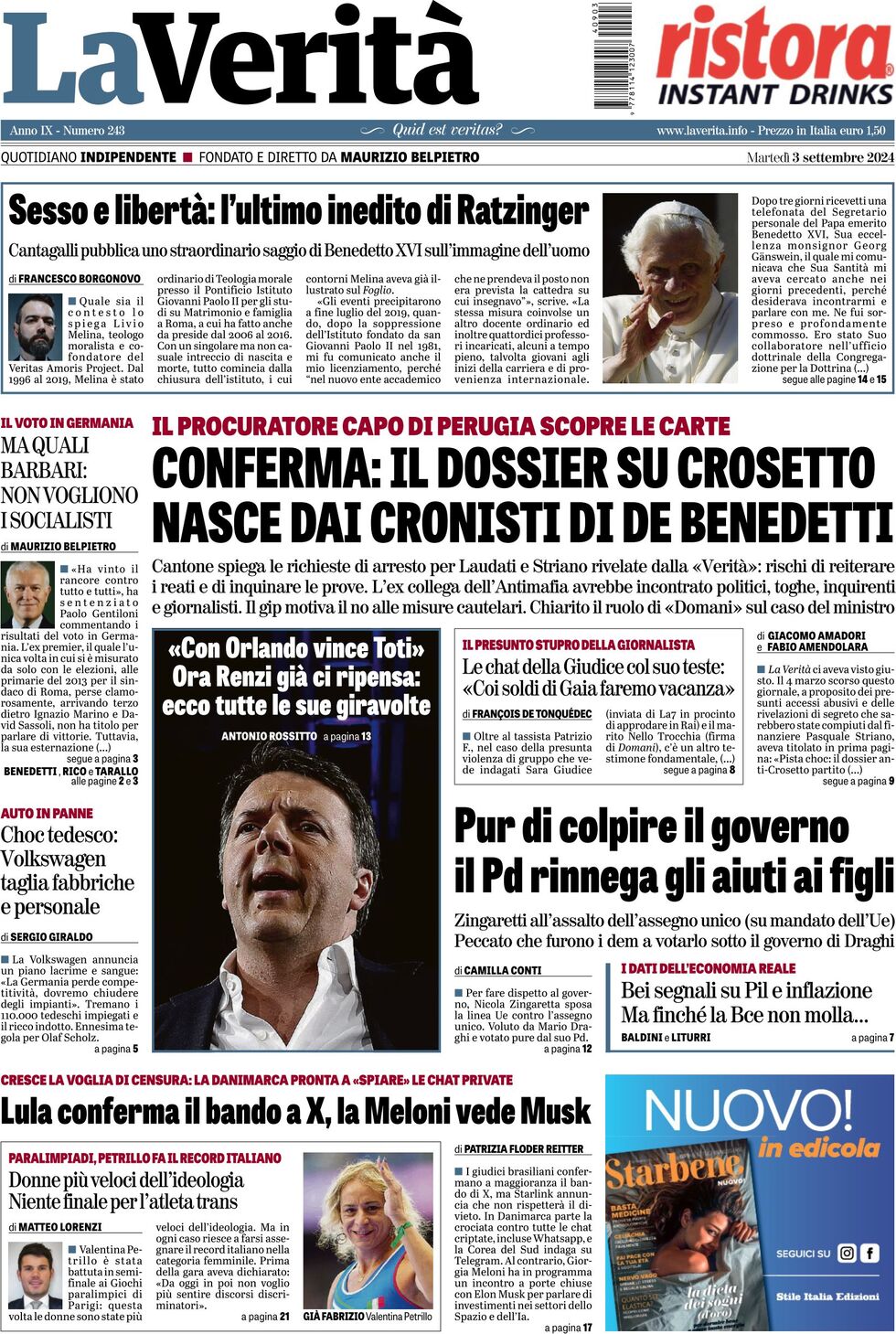 Prima-pagina-la-verita-edizione-di-oggi-03-09-2024