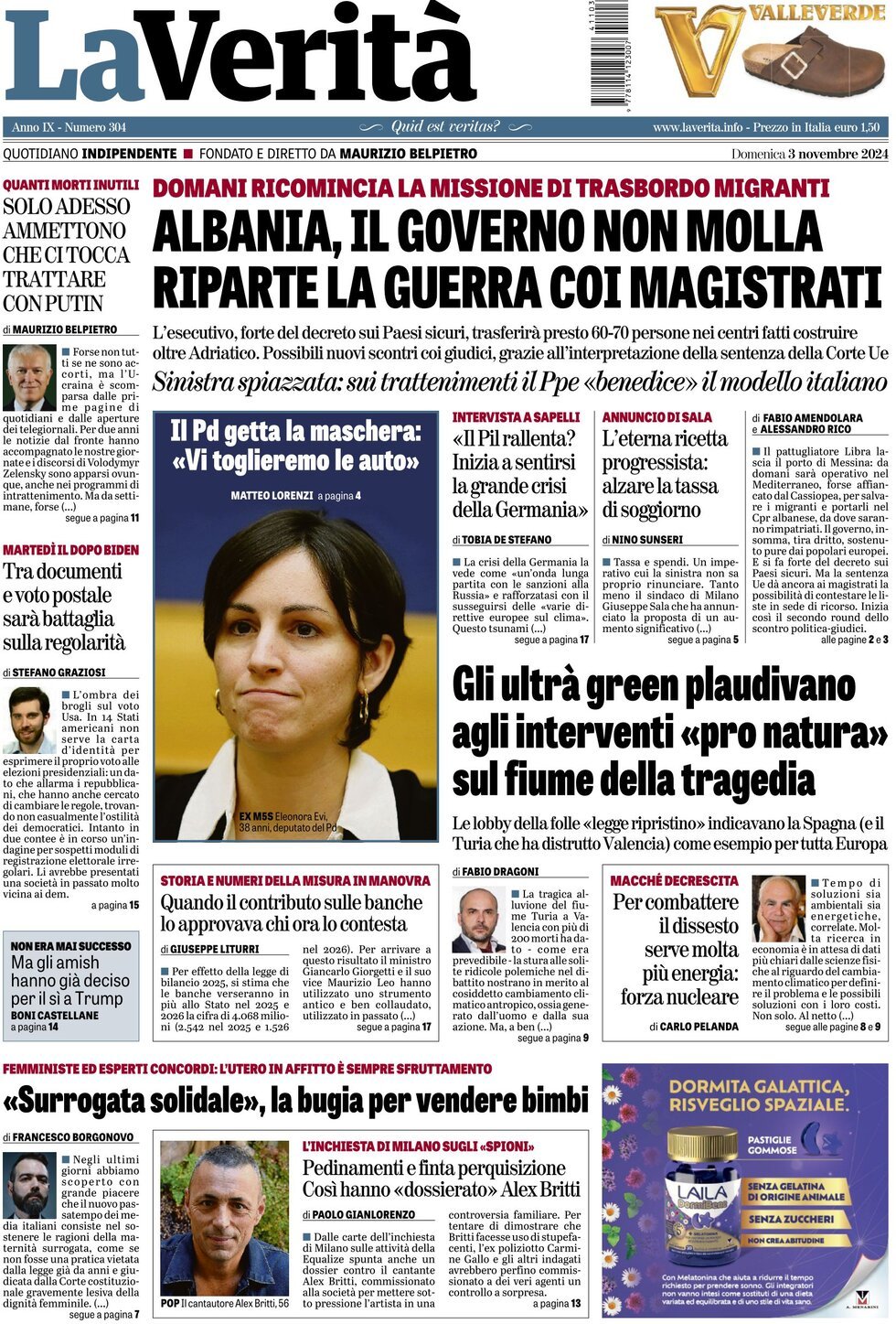 Prima-pagina-la-verita-edizione-di-oggi-03-11-2024