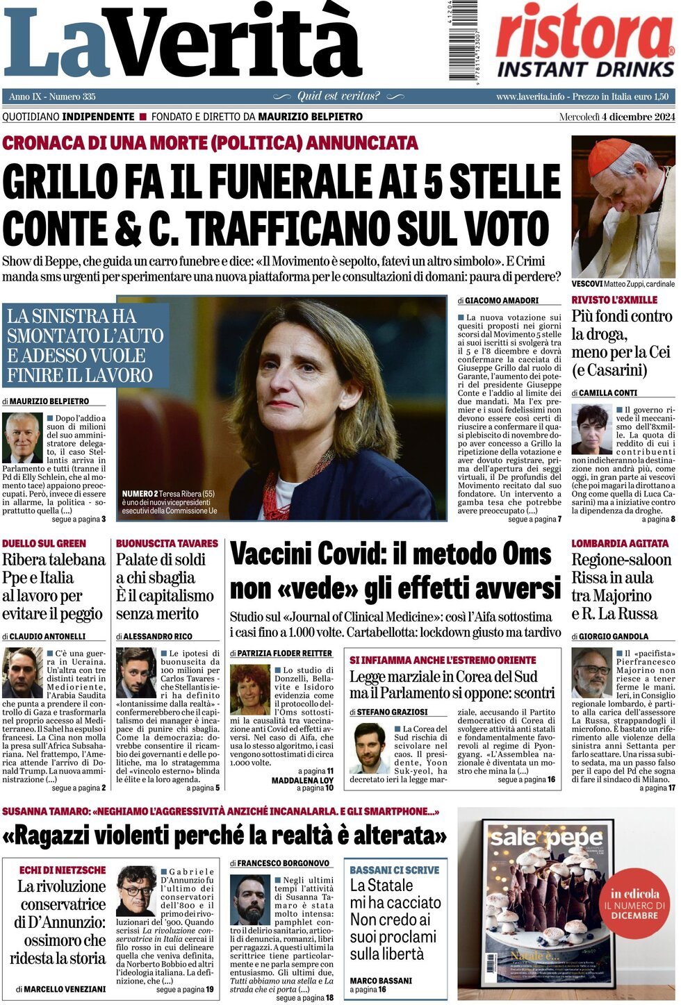 Prima-pagina-la-verita-edizione-di-oggi-04-12-2024