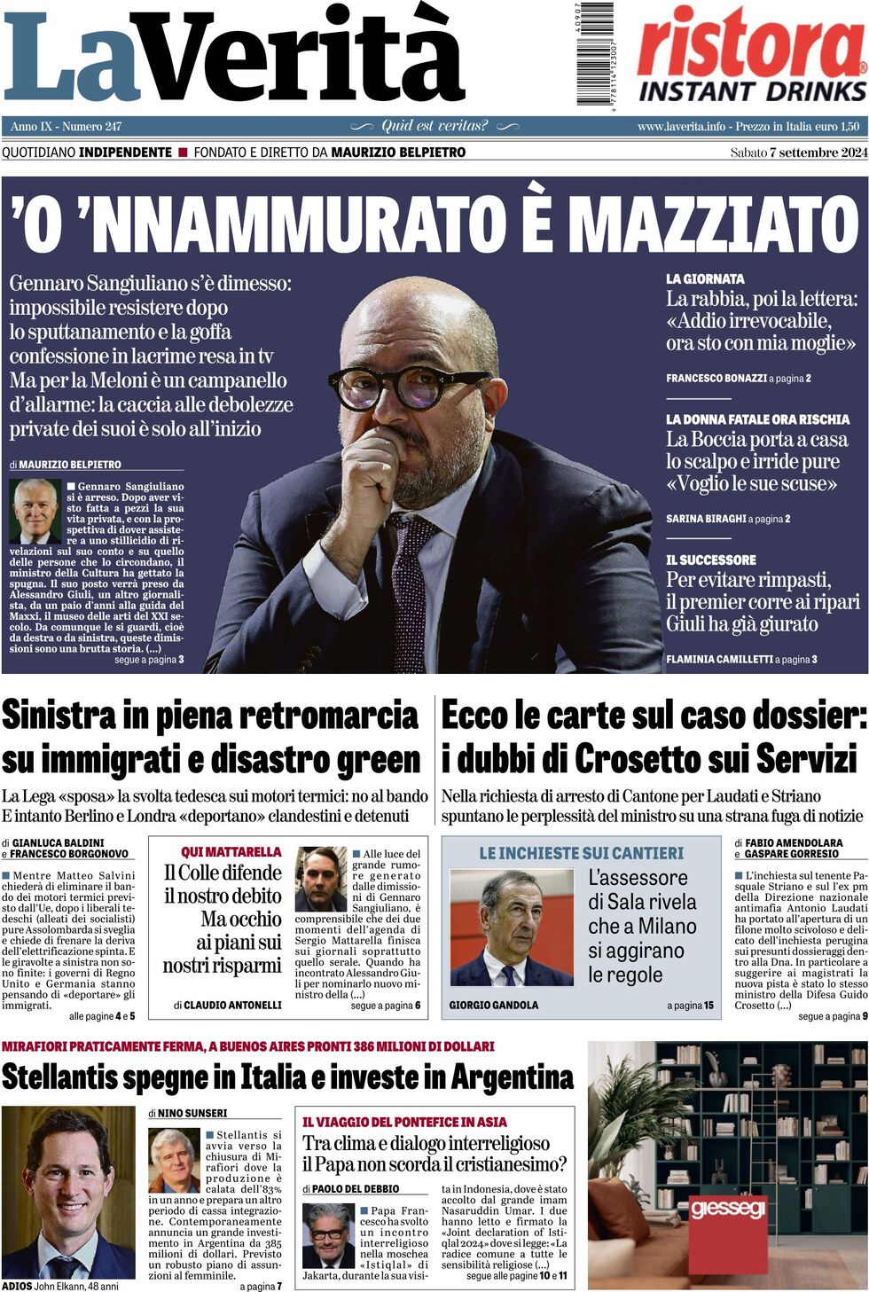 Prima-pagina-la-verita-edizione-di-oggi-07-09-2024