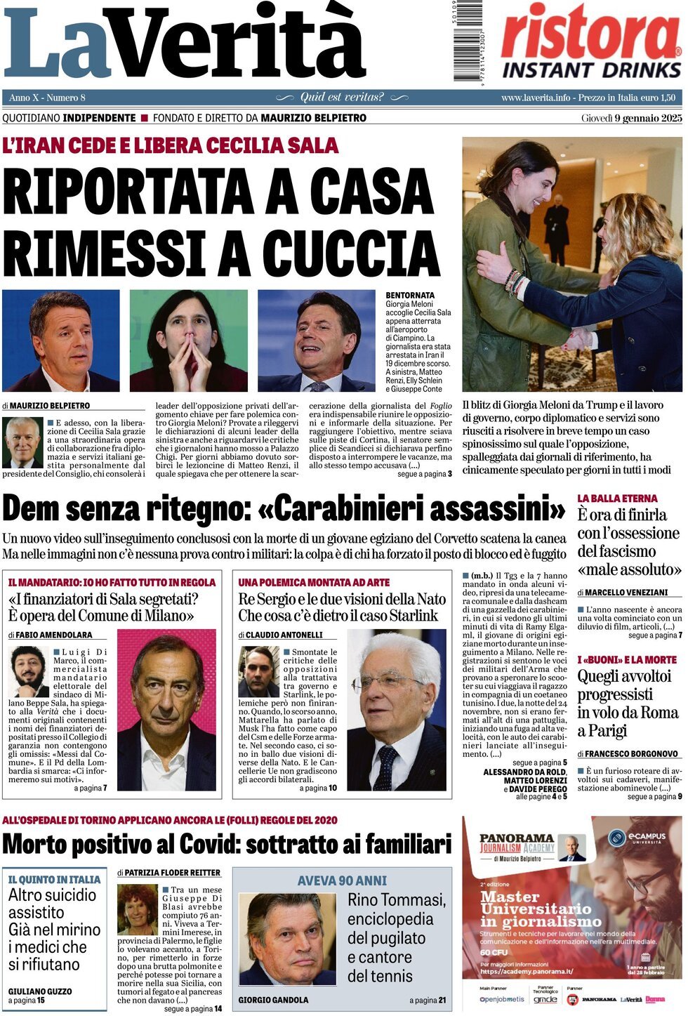 Prima-pagina-la-verita-edizione-di-oggi-09-01-2025