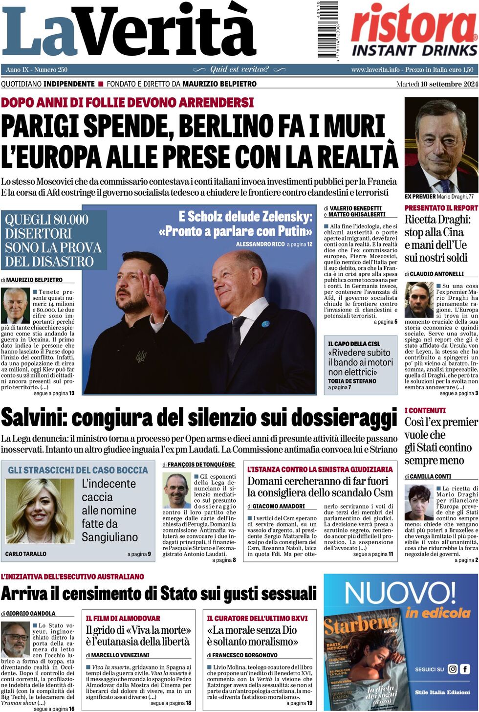 Prima-pagina-la-verita-edizione-di-oggi-10-09-2024