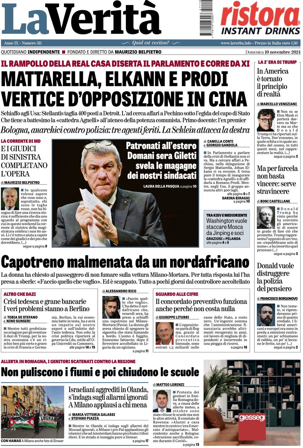 Prima-pagina-la-verita-edizione-di-oggi-10-11-2024