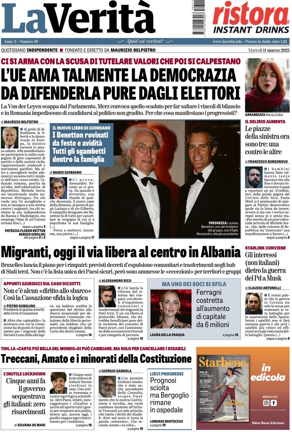 Prima-pagina-la-verita-edizione-di-oggi-11-03-2025