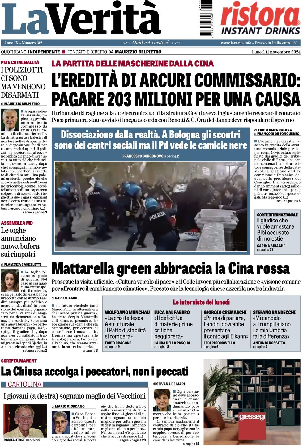 Prima-pagina-la-verita-edizione-di-oggi-11-11-2024