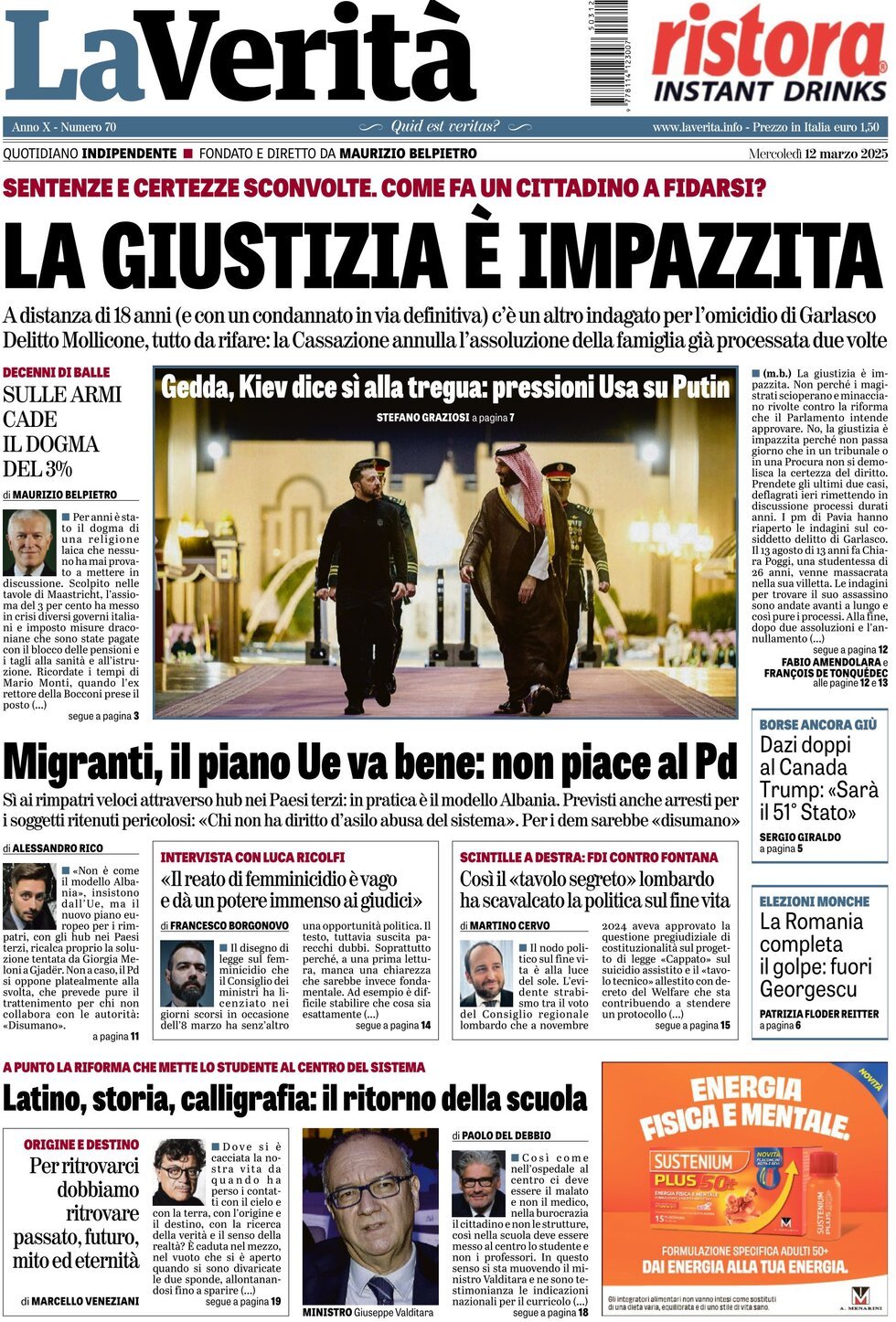 Prima-pagina-la-verita-edizione-di-oggi-12-03-2025