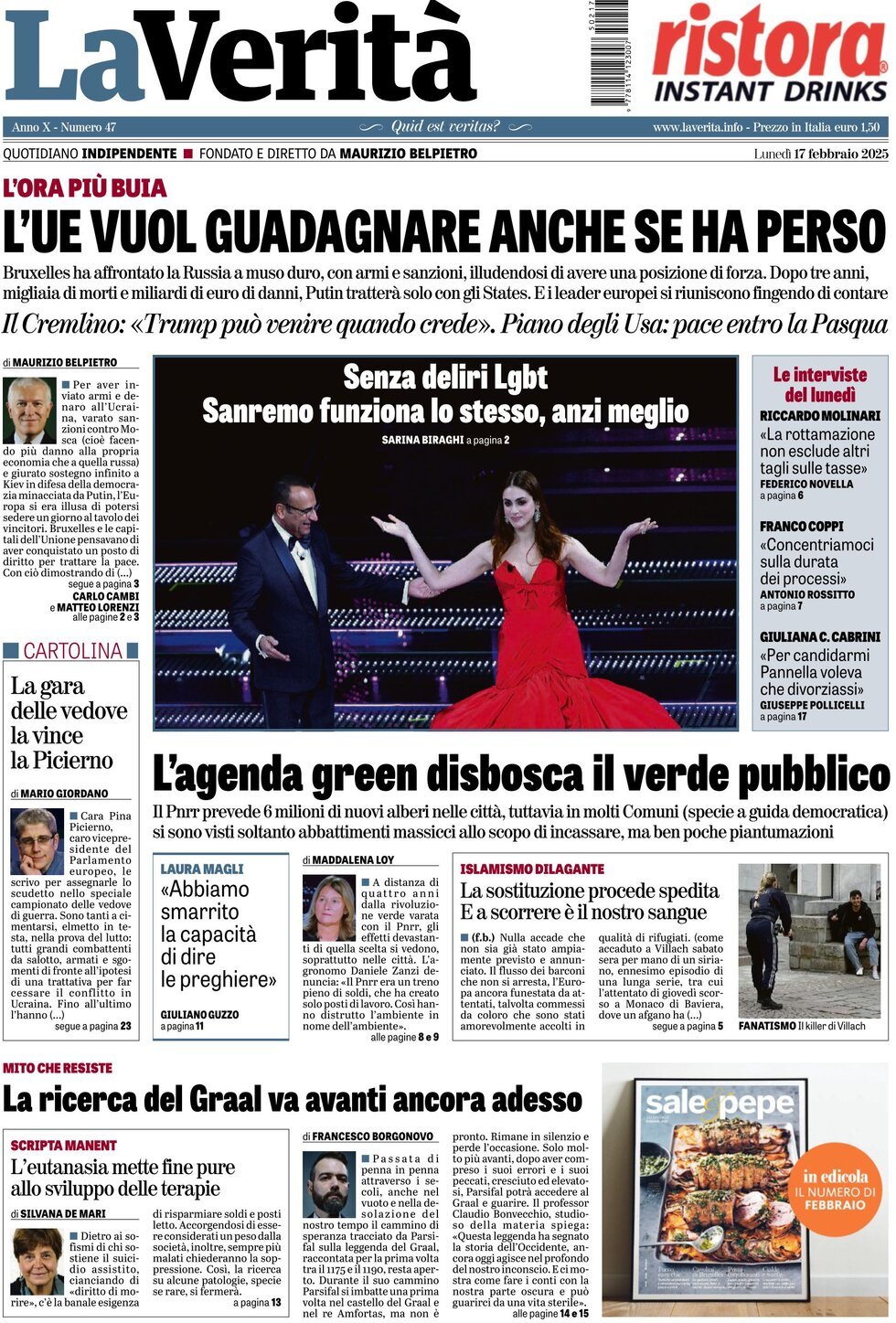 Prima-pagina-la-verita-edizione-di-oggi-17-02-2025