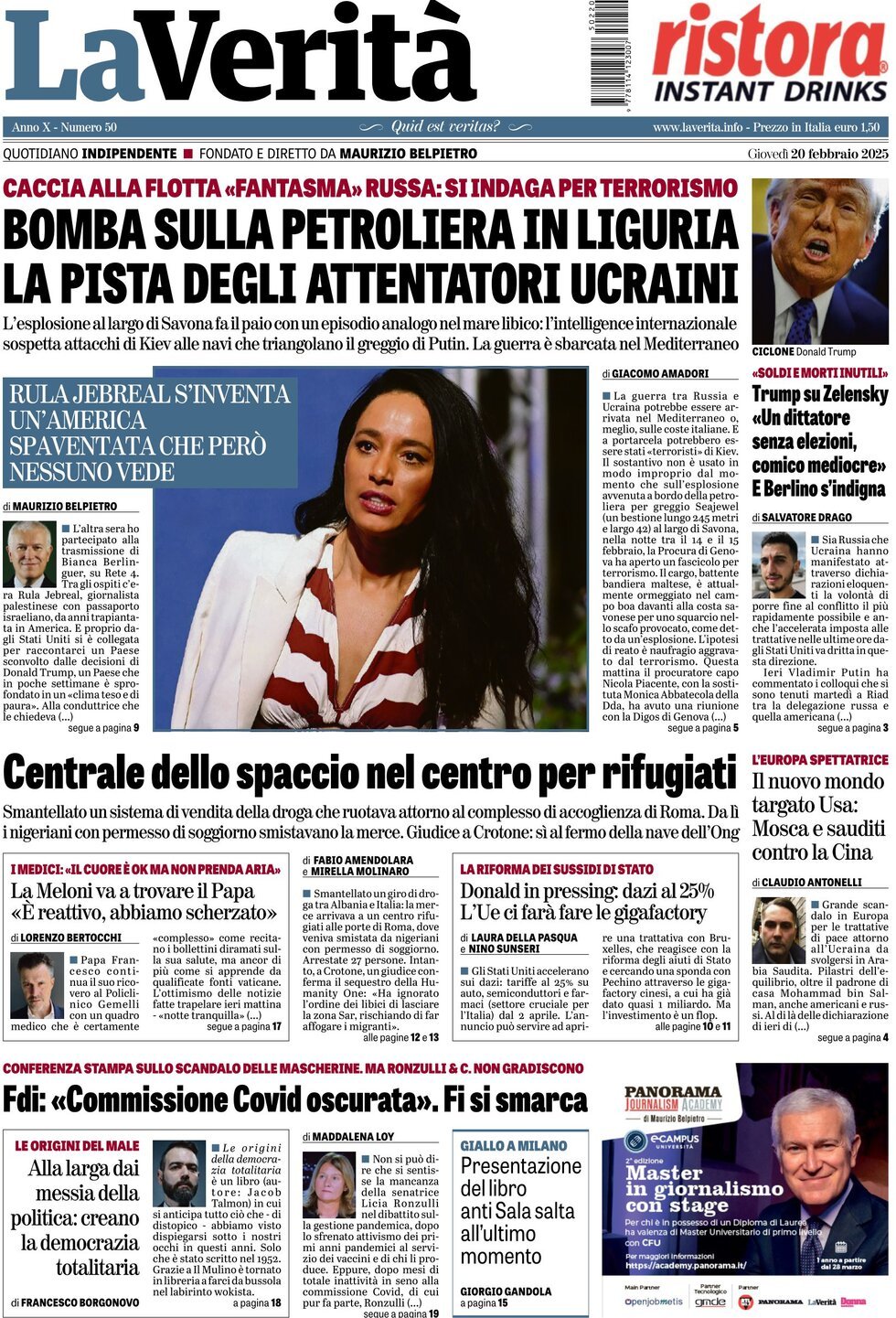 Prima-pagina-la-verita-edizione-di-oggi-20-02-2025