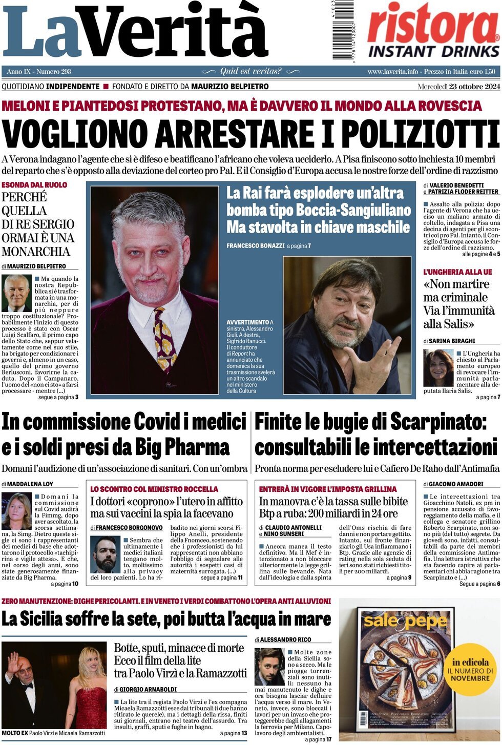 Prima-pagina-la-verita-edizione-di-oggi-23-10-2024