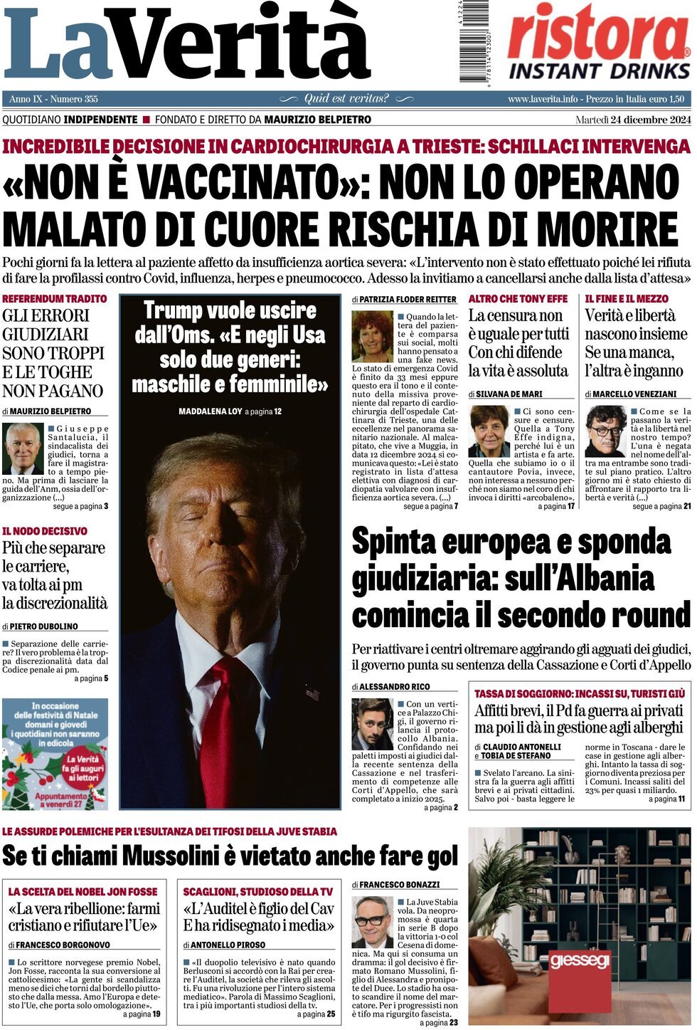 Prima-pagina-la-verita-edizione-di-oggi-24-12-2024