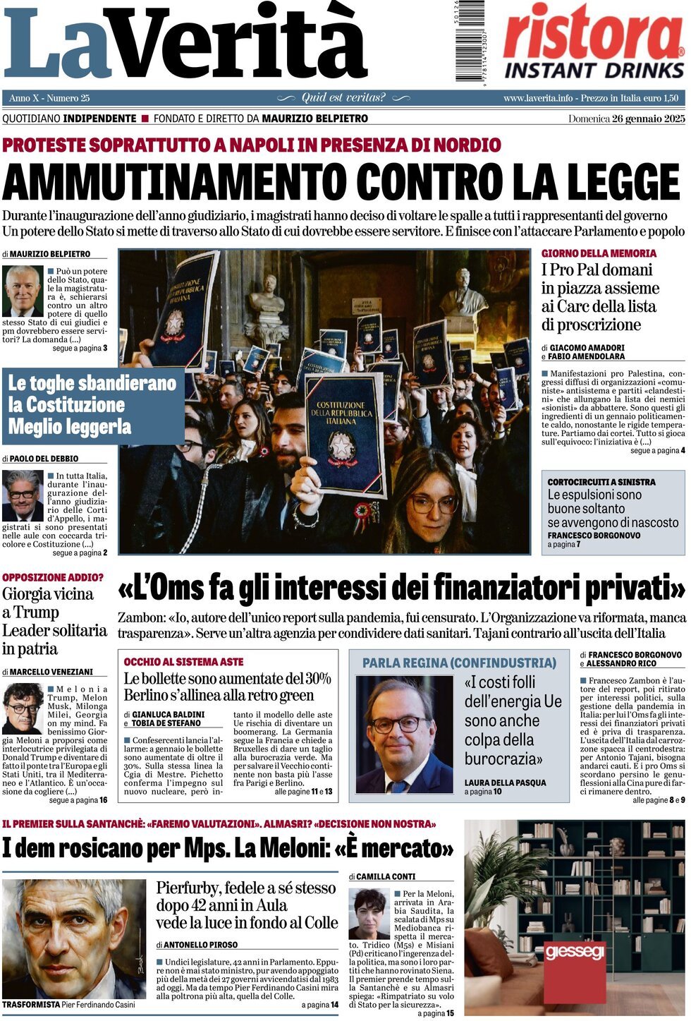 Prima-pagina-la-verita-edizione-di-oggi-26-01-2025