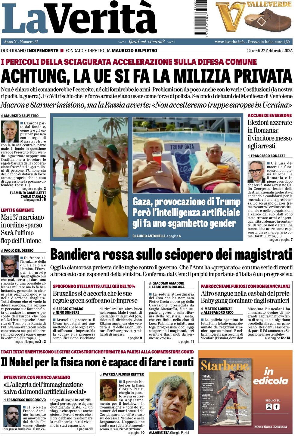 Prima-pagina-la-verita-edizione-di-oggi-27-02-2025