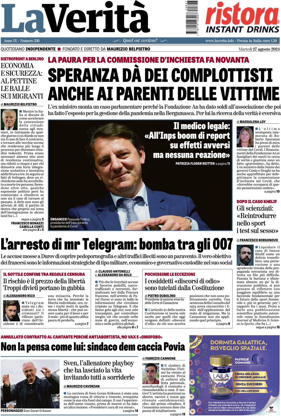 Prima-pagina-la-verita-edizione-di-oggi-27-08-2024