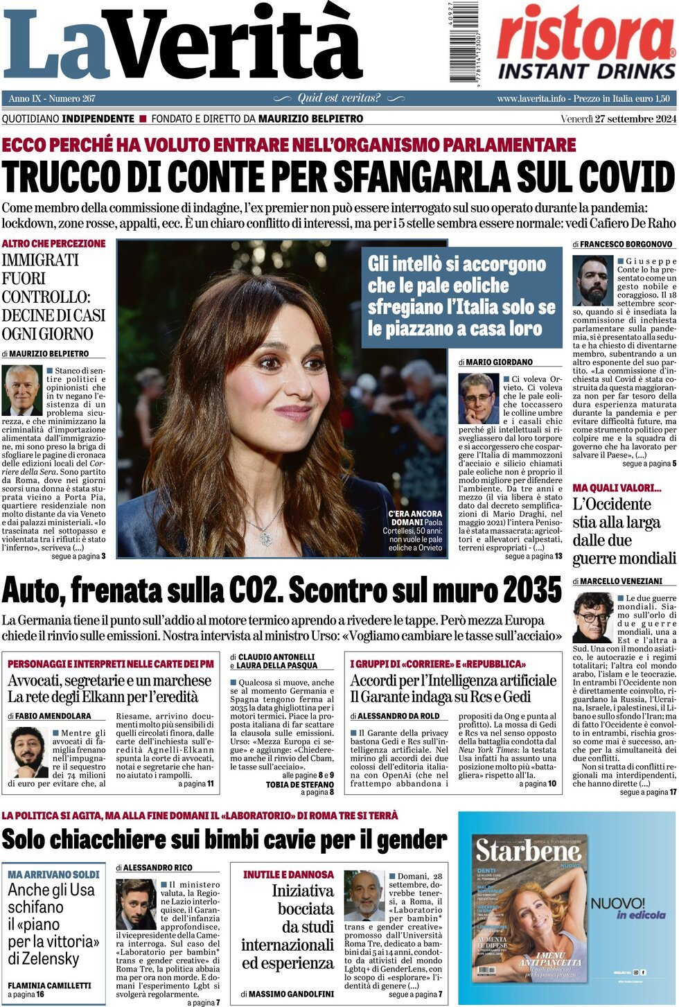 Prima-pagina-la-verita-edizione-di-oggi-27-09-2024