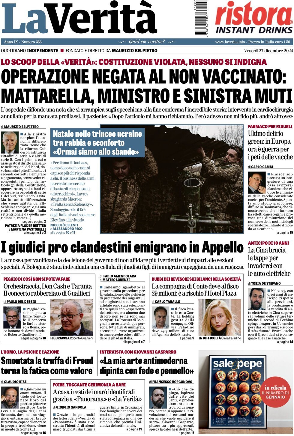 Prima-pagina-la-verita-edizione-di-oggi-27-12-2024