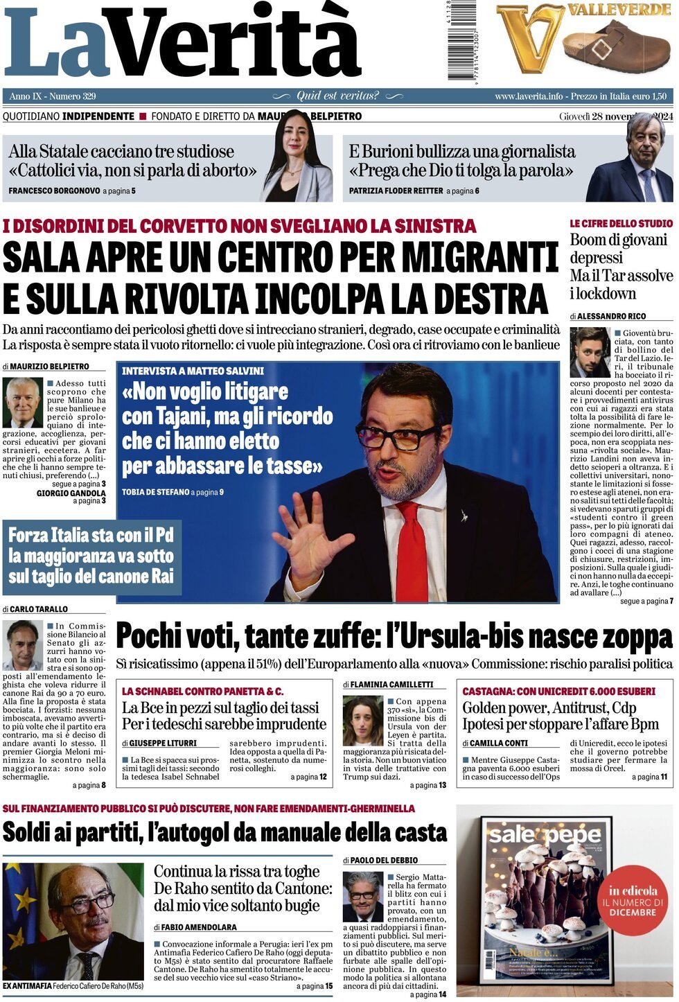 Prima-pagina-la-verita-edizione-di-oggi-28-11-2024