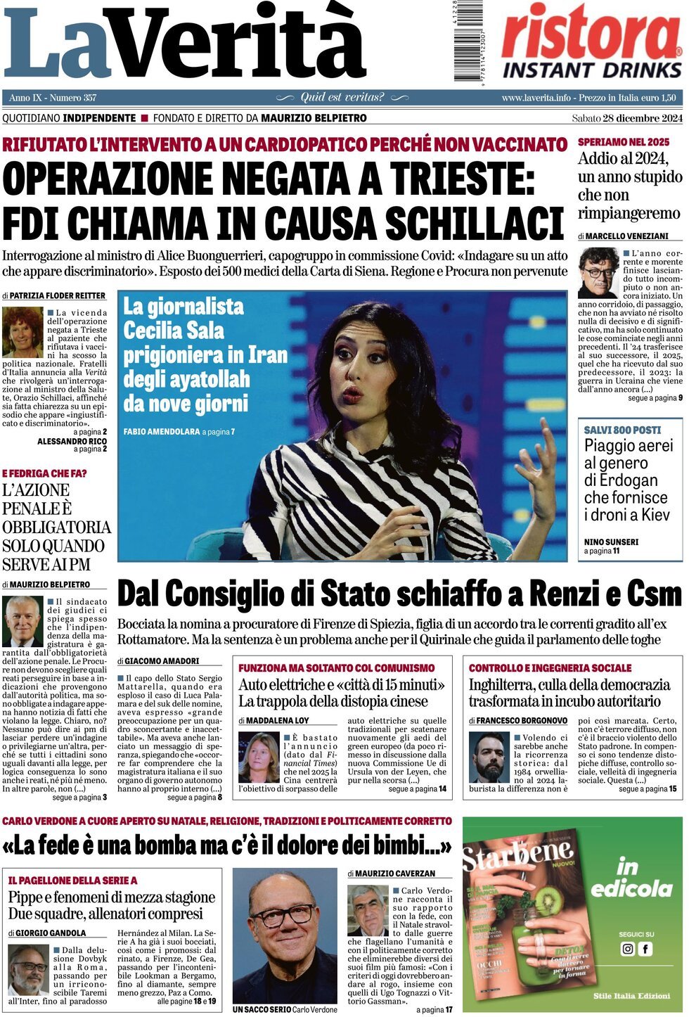 Prima-pagina-la-verita-edizione-di-oggi-28-12-2024