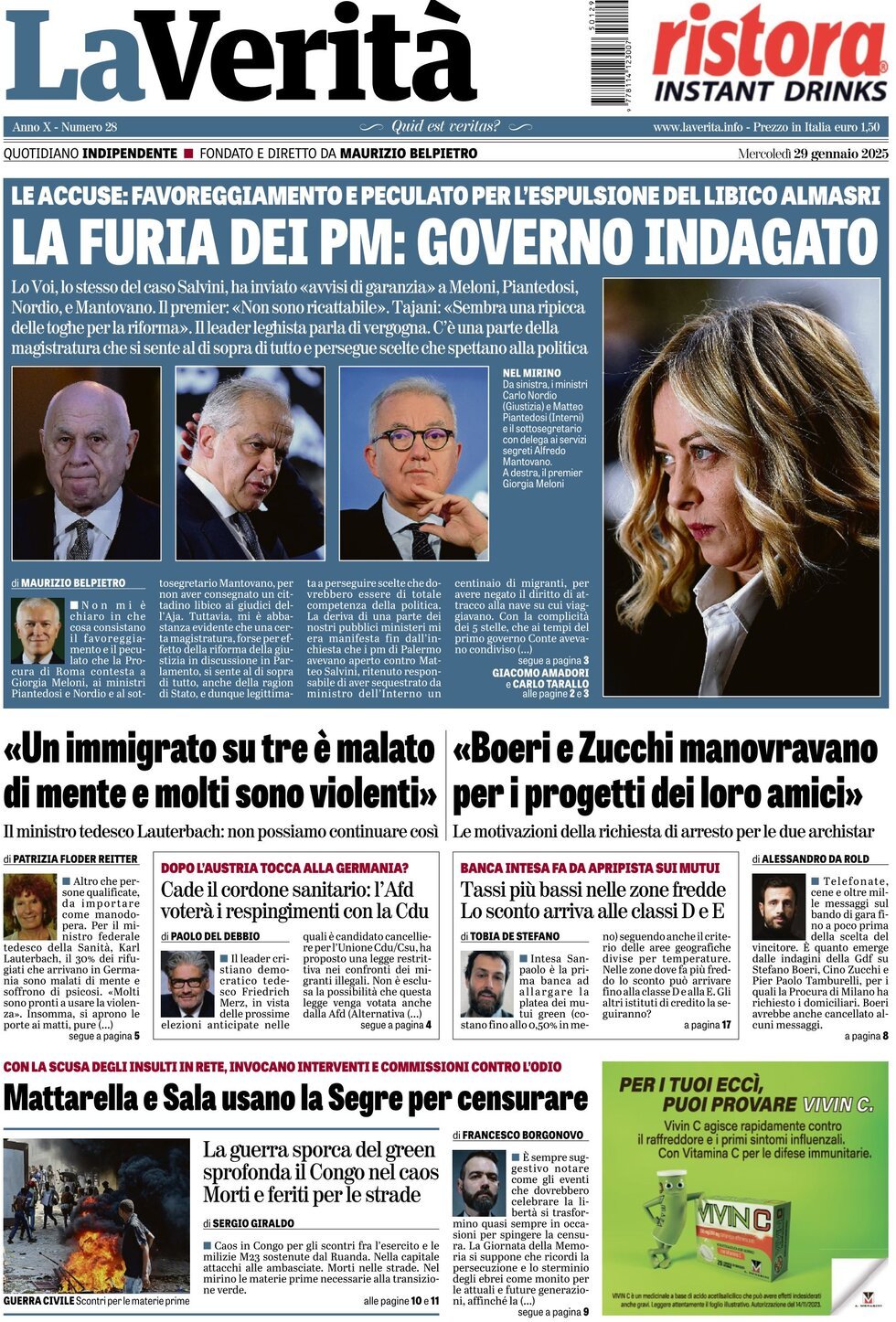 Prima-pagina-la-verita-edizione-di-oggi-29-01-2025