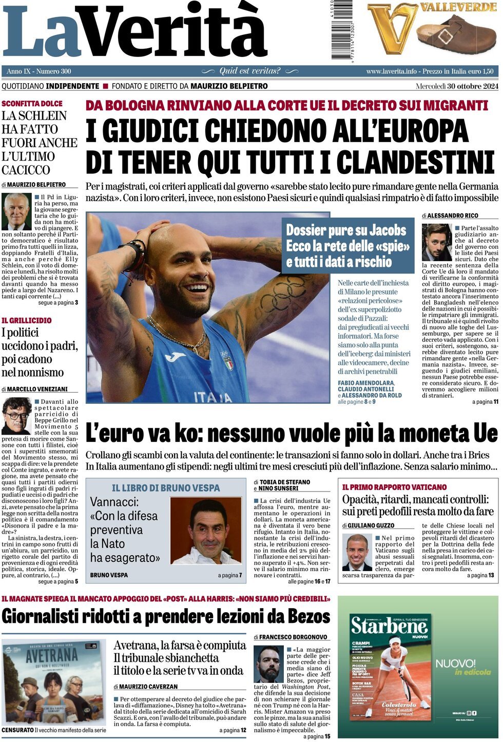 Prima-pagina-la-verita-edizione-di-oggi-30-10-2024