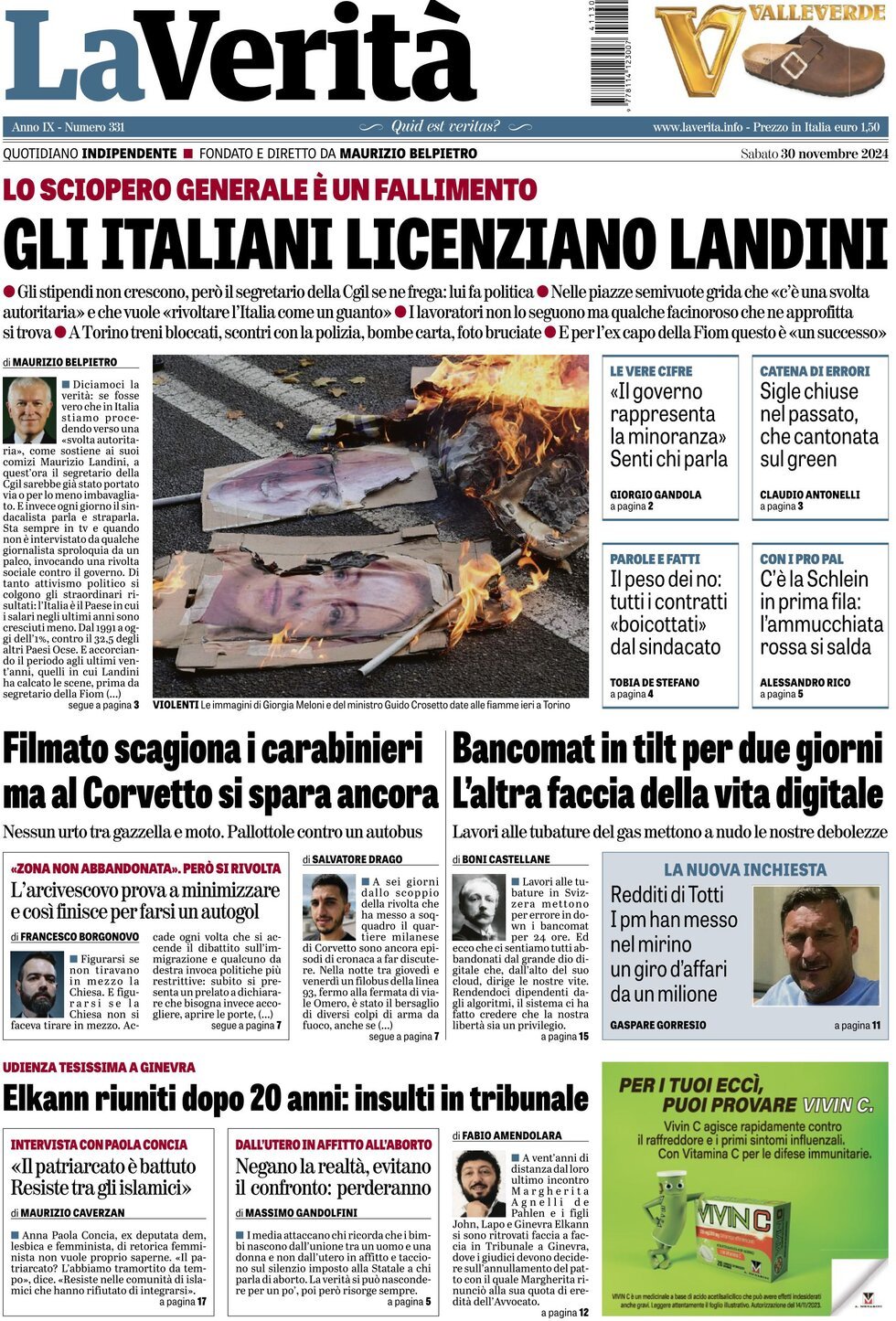 Prima-pagina-la-verita-edizione-di-oggi-30-11-2024