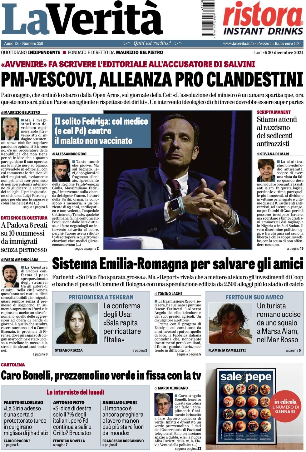 Prima-pagina-la-verita-edizione-di-oggi-30-12-2024