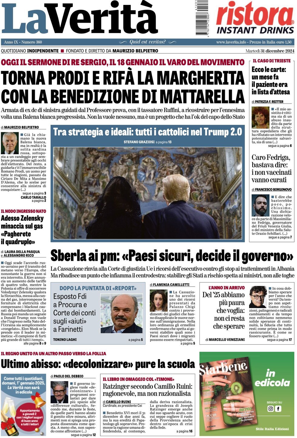 Prima-pagina-la-verita-edizione-di-oggi-31-12-2024