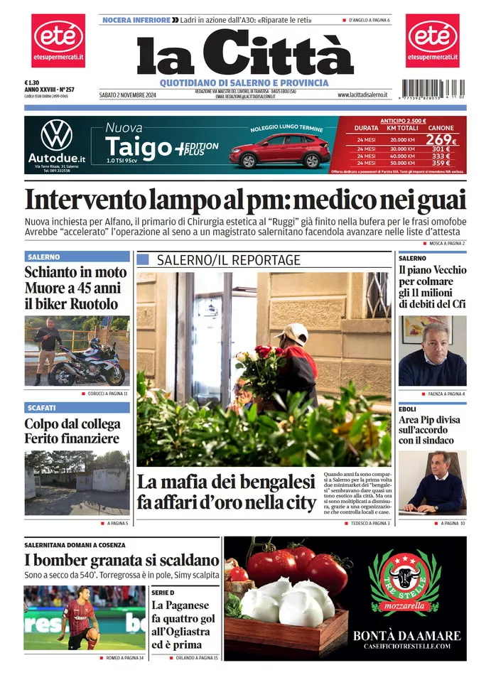 Prima-pagina-lacitta-del-2024-11-02