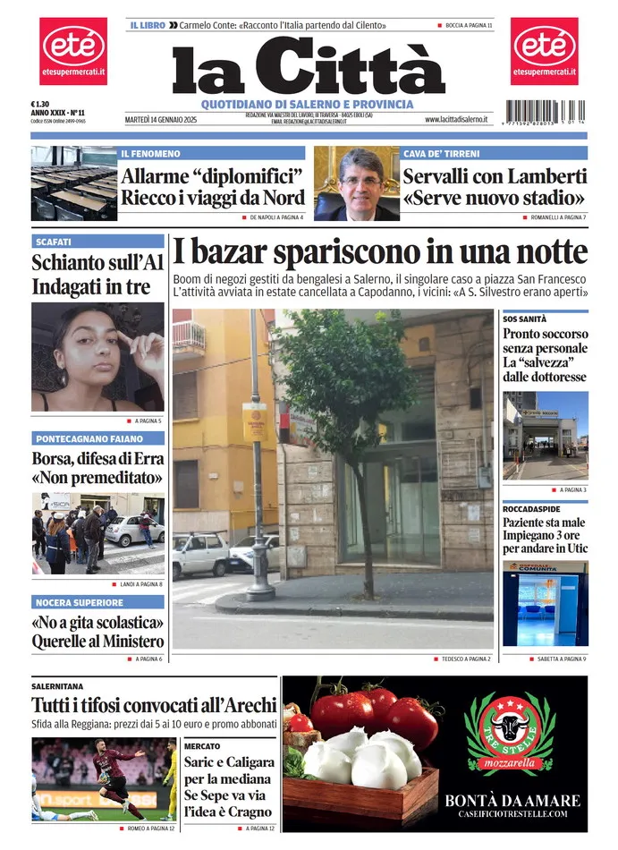 Prima-pagina-lacitta-del-2025-01-14