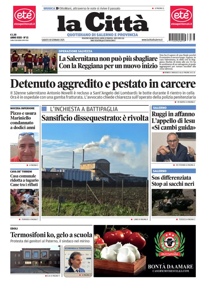 Prima-pagina-lacitta-del-2025-01-18