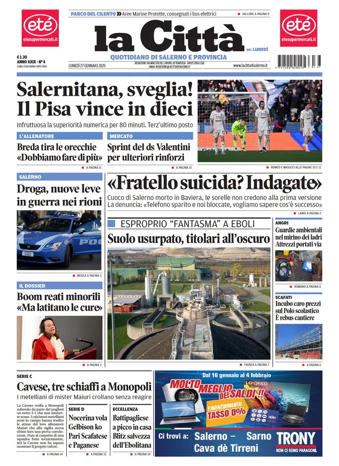 Prima-pagina-lacitta-del-2025-01-27