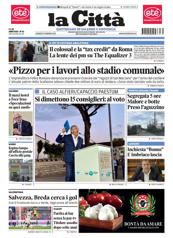 Prima-pagina-lacitta-del-2025-02-20