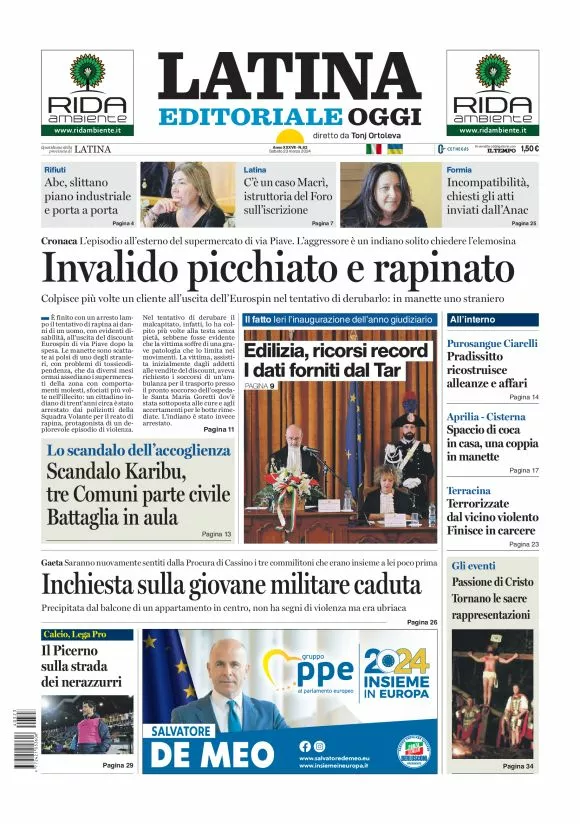 Prima-pagina-latina-editoriale-oggi-oggi-edizione-del-20240323