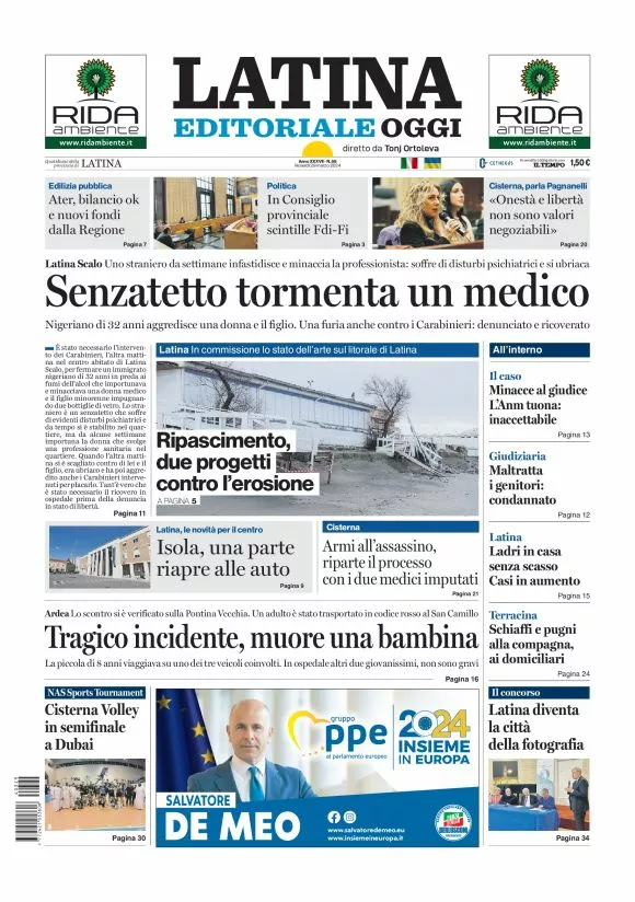 Prima-pagina-latina-editoriale-oggi-oggi-edizione-del-20240329