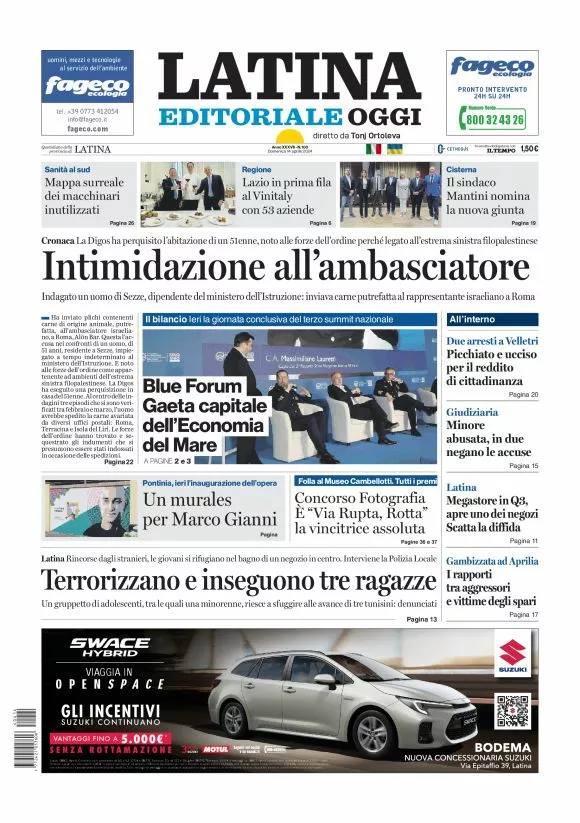 Prima-pagina-latina-editoriale-oggi-oggi-edizione-del-20240414