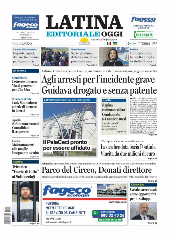 Prima-pagina-latina-editoriale-oggi-oggi-edizione-del-20240419