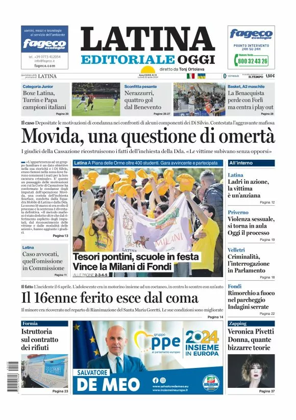 Prima-pagina-latina-editoriale-oggi-oggi-edizione-del-20240422