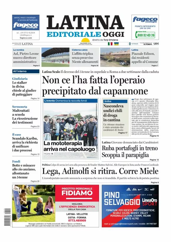 Prima-pagina-latina-editoriale-oggi-oggi-edizione-del-20240424