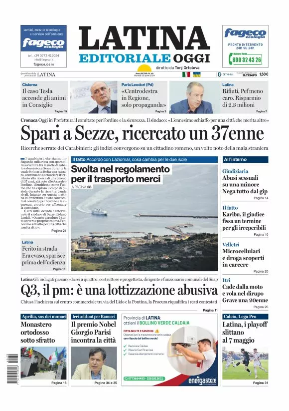 Prima-pagina-latina-editoriale-oggi-oggi-edizione-del-20240430