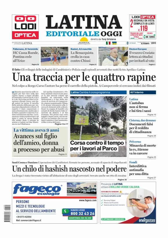 Prima-pagina-latina-editoriale-oggi-oggi-edizione-del-20240509