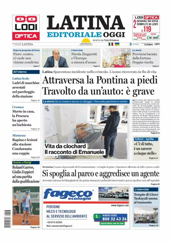 Prima-pagina-latina-editoriale-oggi-oggi-edizione-del-20240523