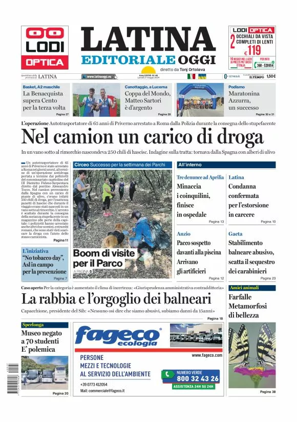 Prima-pagina-latina-editoriale-oggi-oggi-edizione-del-20240527