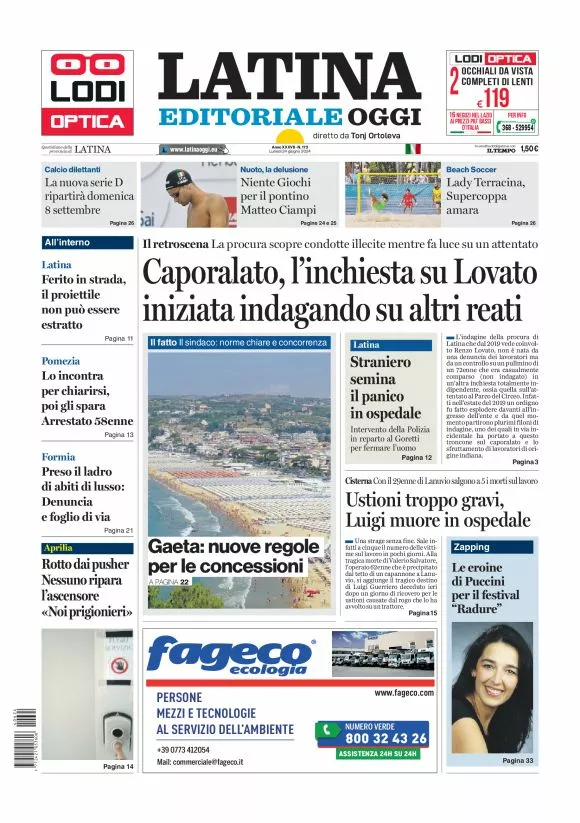 Prima-pagina-latina-editoriale-oggi-oggi-edizione-del-20240624