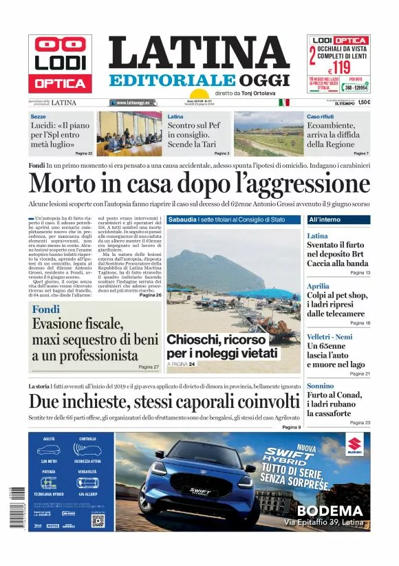 Prima-pagina-latina-editoriale-oggi-oggi-edizione-del-20240628