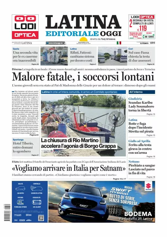 Prima-pagina-latina-editoriale-oggi-oggi-edizione-del-20240630